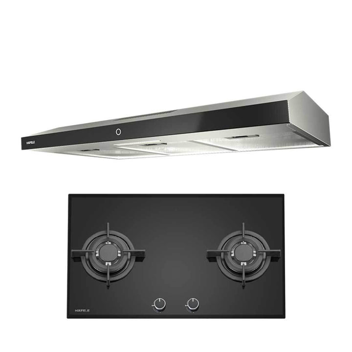 [BUNDLE] Hafele 90cm 3 Speed Slim Hood 538.86.103 + Hafele 80cm 2 Burner (PUB) Gas Hob 538.01.946