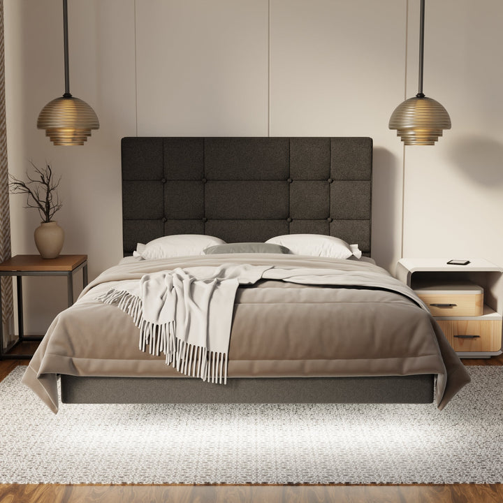 Elara Fabric Floating Bed Frame (Water Repellent, Pet Friendly & LED) By Esteller