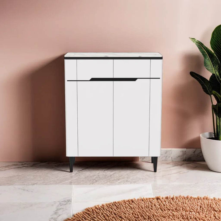 Laurell I Black 2 Door Shoe Cabinet (80cm)