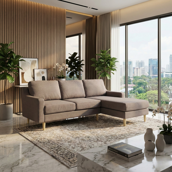 Orlinor Fabric L-Shaped Sofa by Esteller (Pet Friendly & Easy Clean)