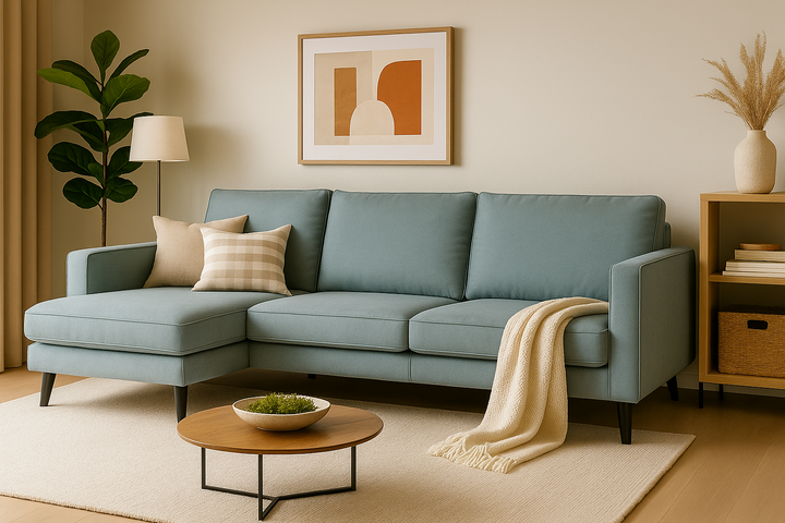 Tadashi Fabric L-Shaped Sofa (Water Repellent & Pet Friendly)