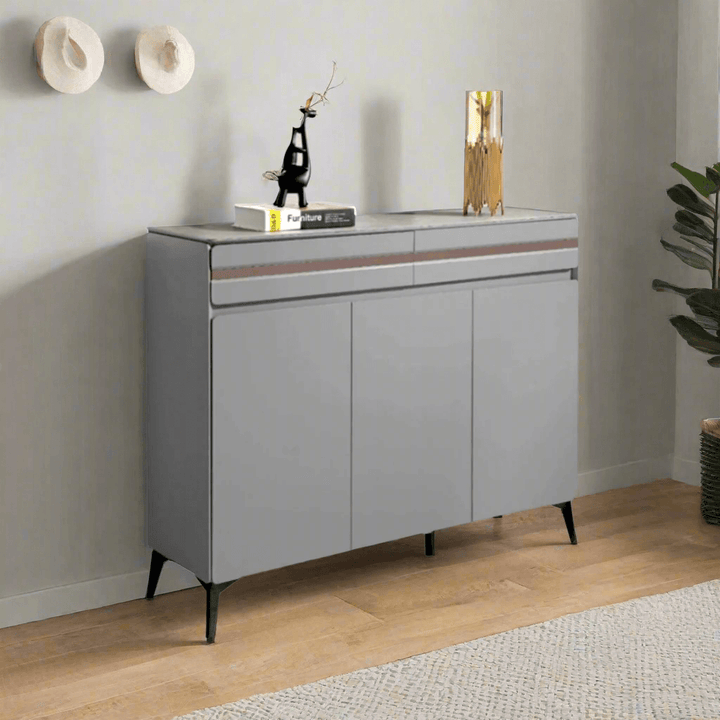 Evadne Grey 3 Door Shoe Cabinet