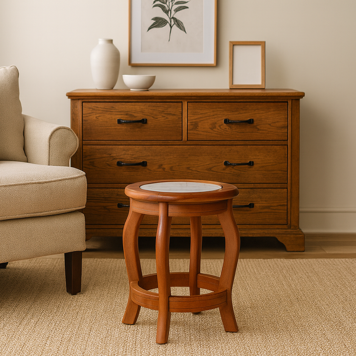 Maxime Marble Round Dining Stool