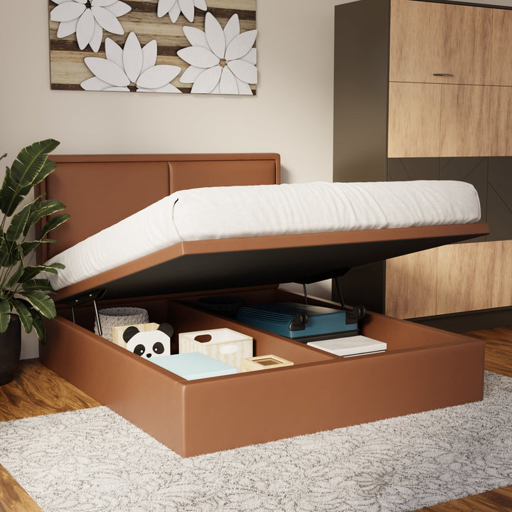 Bravelle Faux Leather Storage Bed Frame (Pet Friendly) by Somnuz