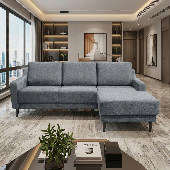 Norviel Fabric L-Shaped Sofa by Esteller (Pet Friendly & Easy Clean)