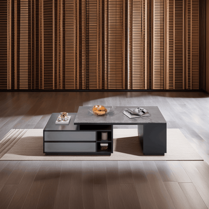 Zion Glossy Sintered Stone Extendable Coffee Table