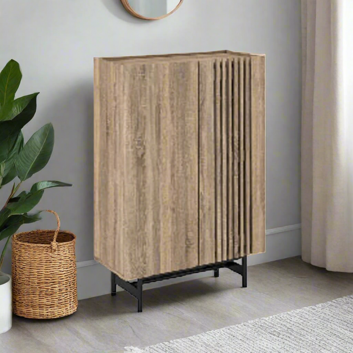 Marchel Wooden 2 Door Shoe Cabinet (80cm)