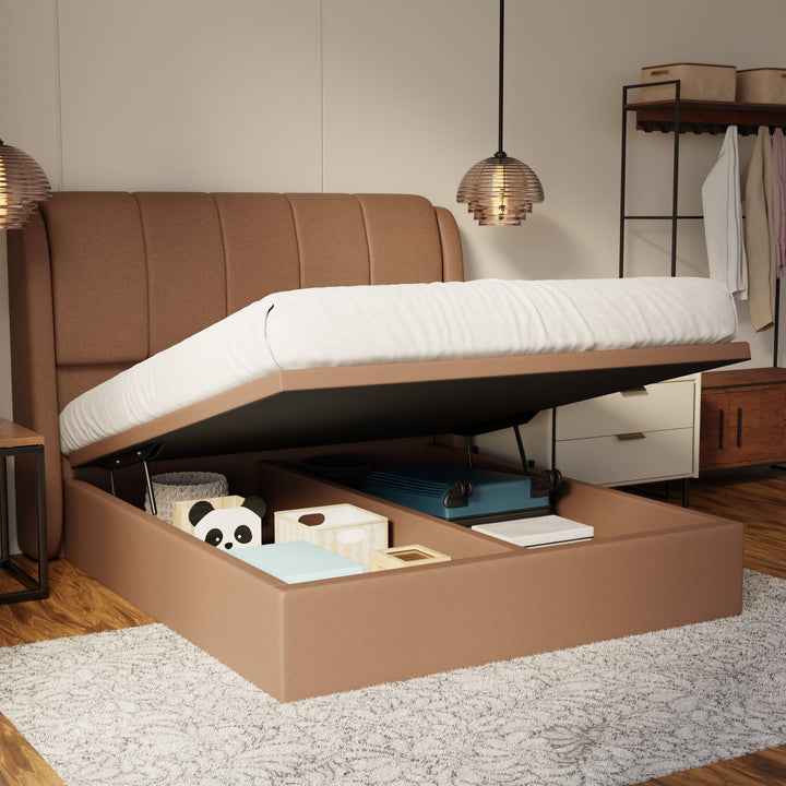 Brinley Fabric Storage Bed Frame (Water Repellent & Pet Friendly) by Somnuz