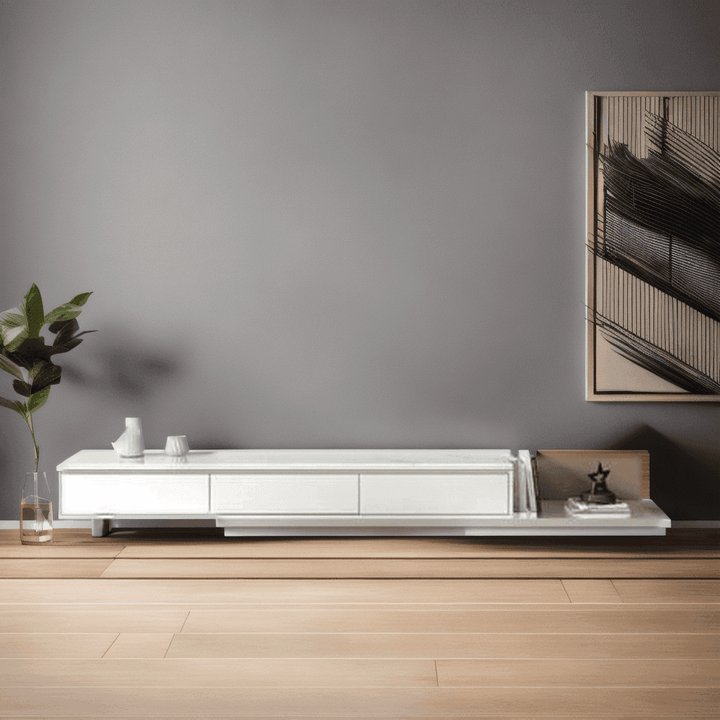 Esmeray Glossy Sintered Stone Extendable TV Console