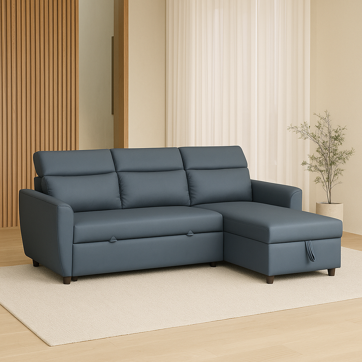 Juliane Faux Leather Storage Sofa Bed