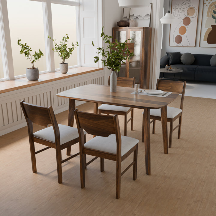 Geraline Wooden Dining Set (1+4)