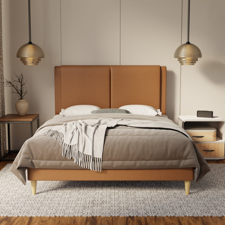 Vance Genuine Leather Bed Frame By Esteller