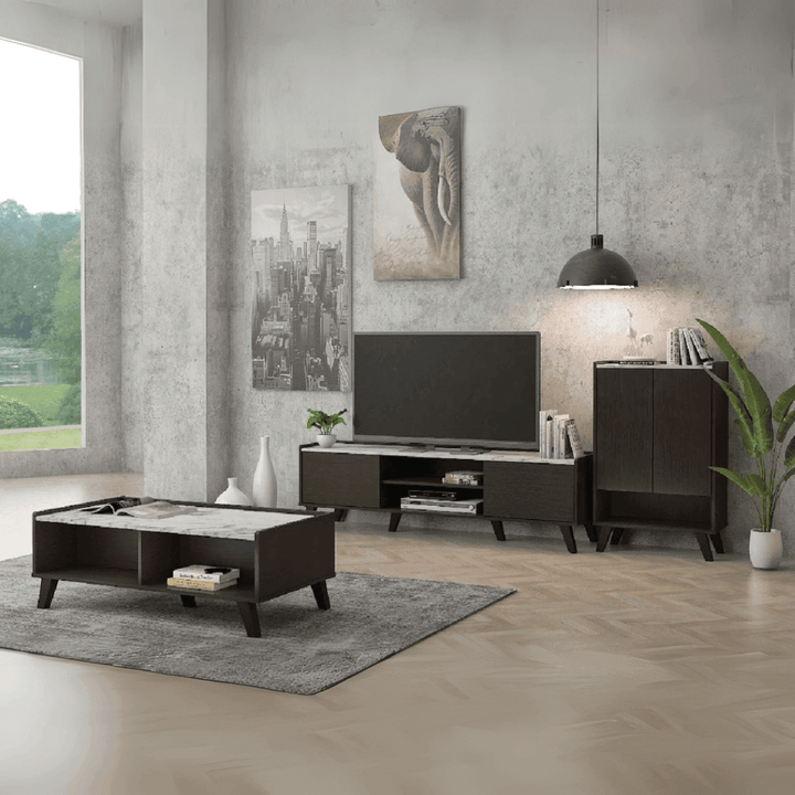 Justine Living Room Set <br> (Coffee Table + TV Console + Shoe Cabinet)