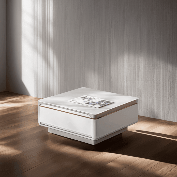 Ottoline Square Coffee Table with Microcrystalline Glass Top