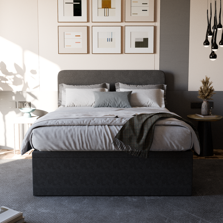 Campo Fabric Storage Bed (Water Repellent) + Dreamer 10" Spring Mattress with Eurotop