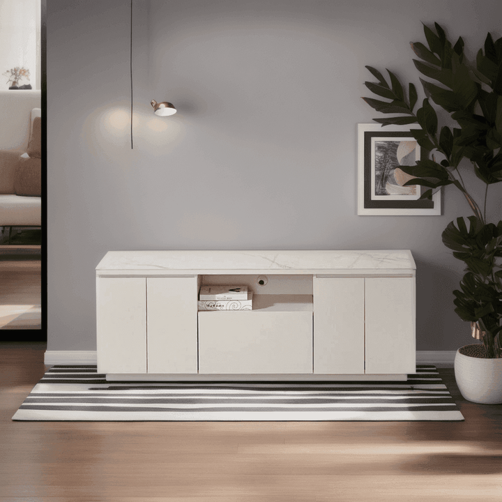 Lazarus Glossy Sintered Stone TV Console (160cm)