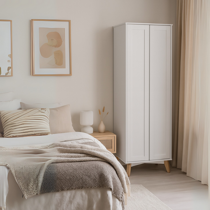 Xandra 2 Door White Wardrobe (80cm)