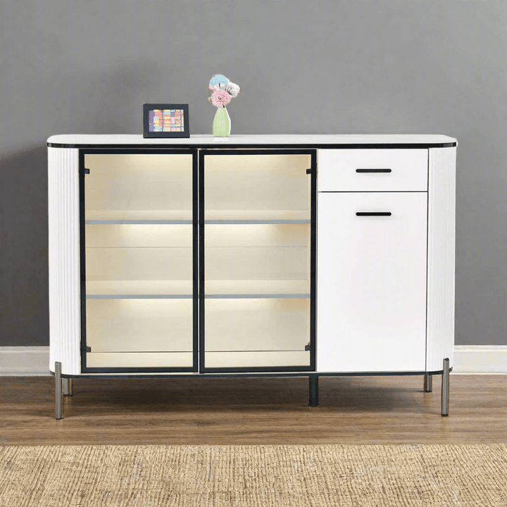 Maurille White Buffet Hutch (140cm)