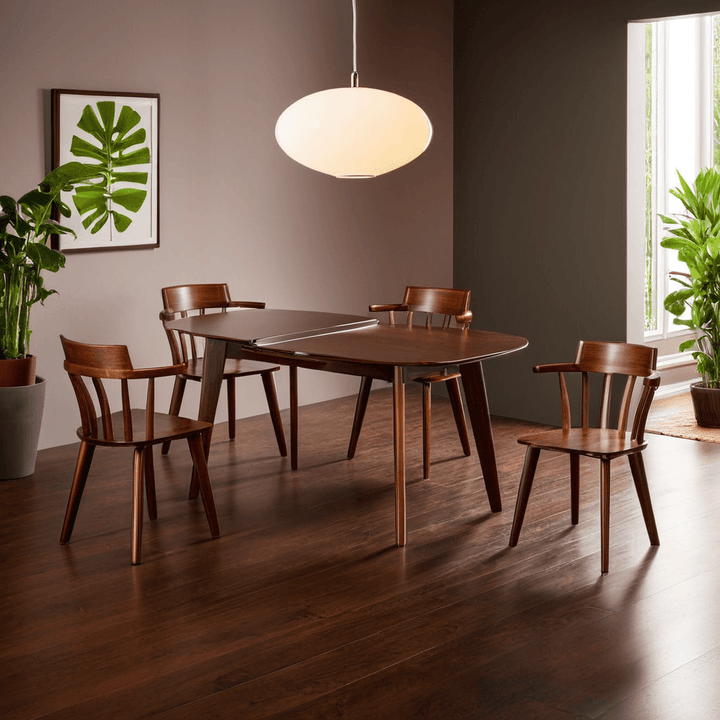 Alvaro Extendable Wooden Dining Set (1+4)