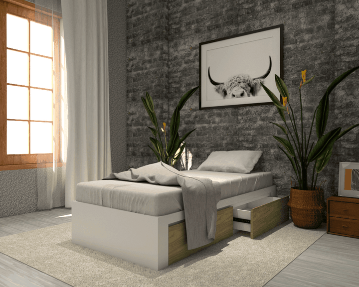 Hegel Wooden Drawer Bed