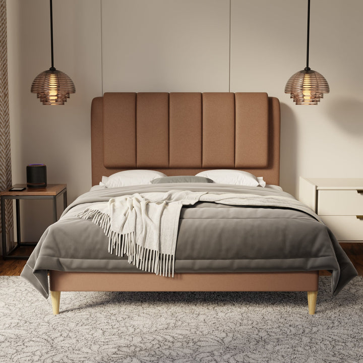 Asteron Fabric Bed Frame (Water Repellent & Pet friendly) by Somnuz