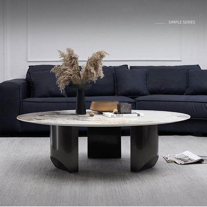 Despina Glossy Sintered Stone Round Coffee Table