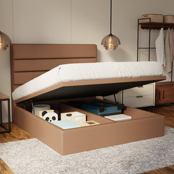 Corlune Fabric Storage Bed Frame (Water Repellent & Pet Friendly) by Somnuz