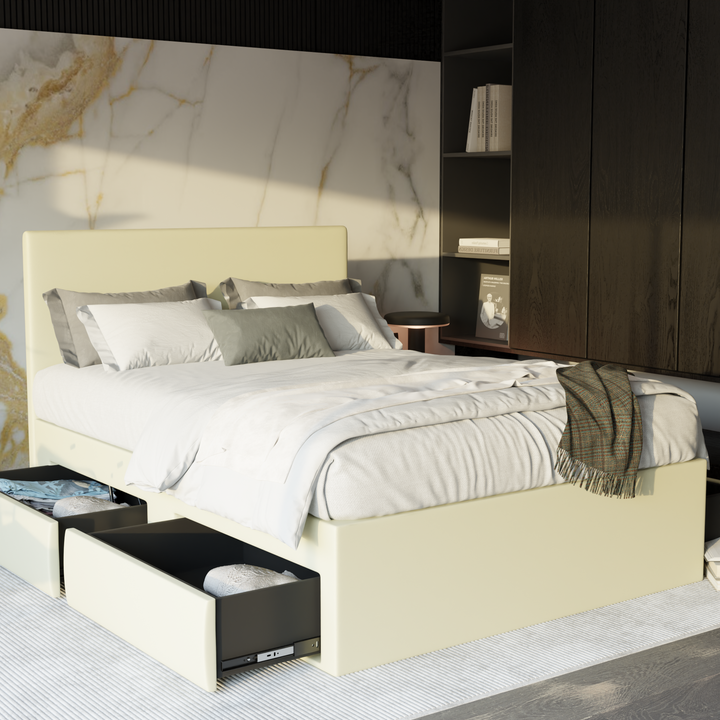 Devonne Faux Leather Drawer Bed Frame