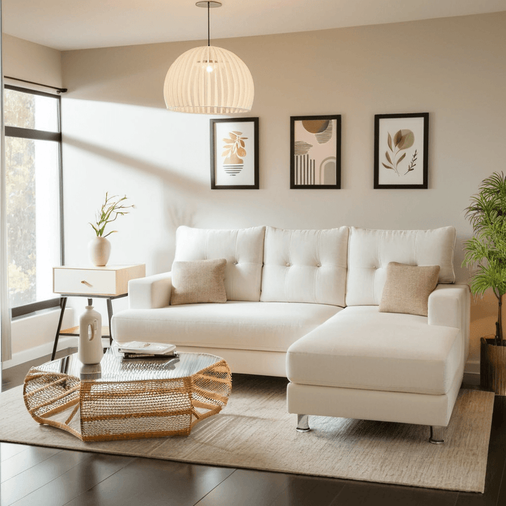 Maddox L-Shape Fabric Sofa (Water Repellent)