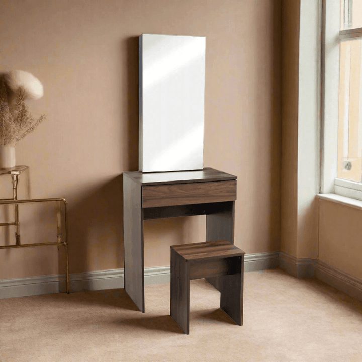 Clukas Wooden Dressing Table with Stool
