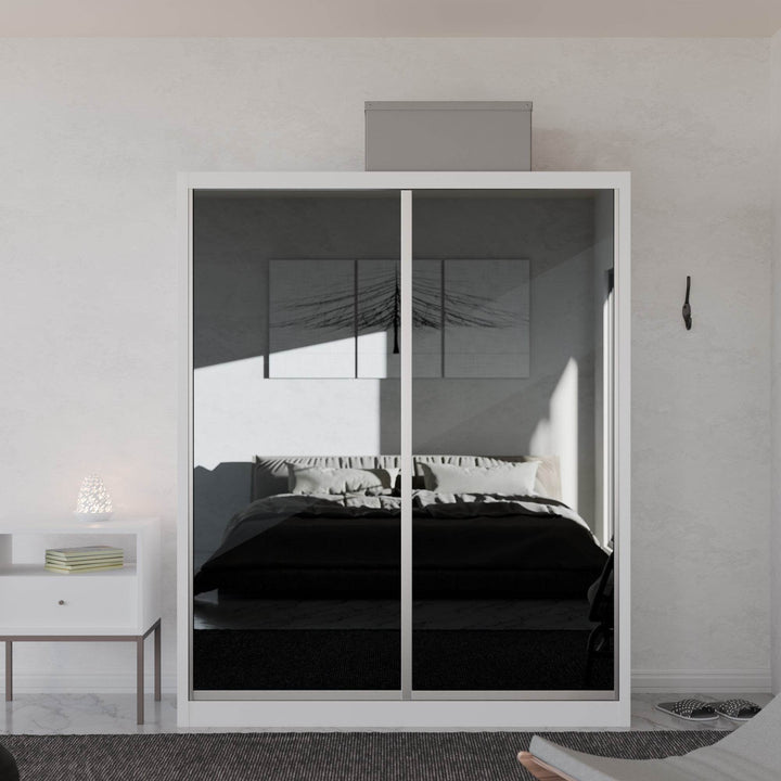 Amity Modular Wardrobe A06 (Grey Mirror)
