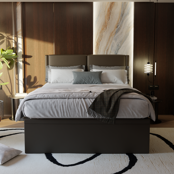 Ashleah Faux Leather Storage Bed