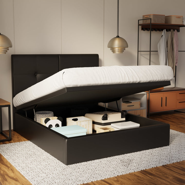 Rylan Genuine Leather Storage Bed (Gas Lift) By Esteller