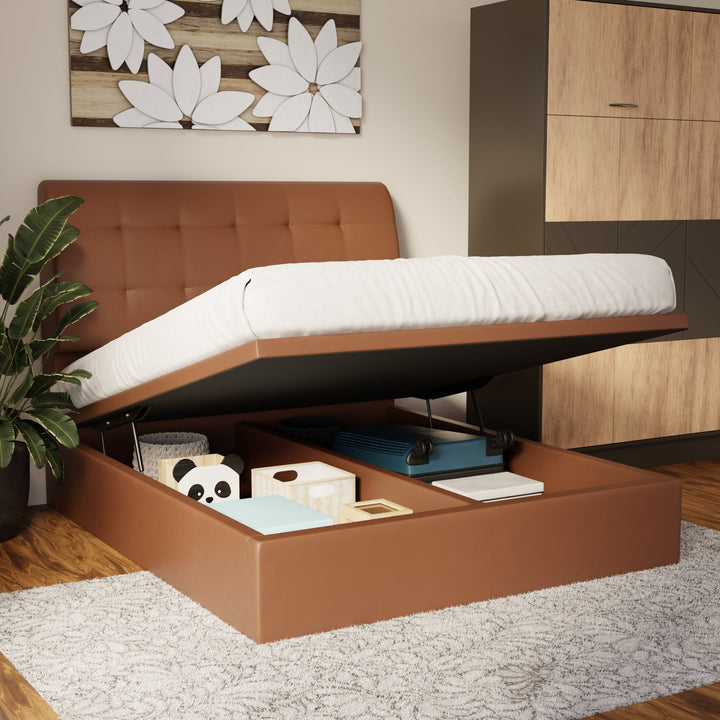 Haldor Faux Leather Storage Bed Frame (Pet Friendly) by Somnuz