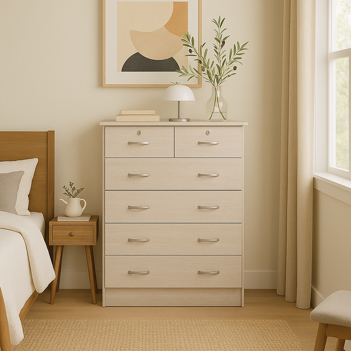 Carilynne White Wash Chest of Drawer (76cm)