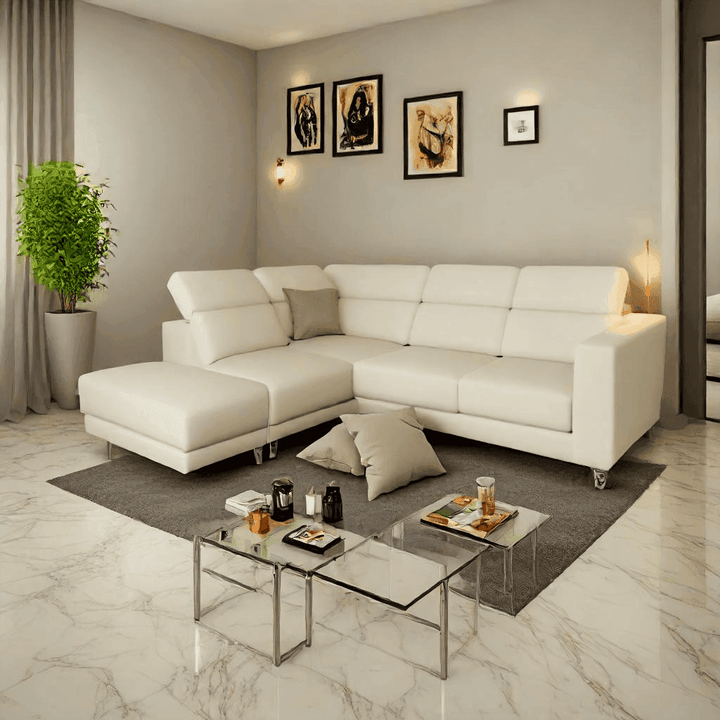 Tetra Genuine Leather Sectional Slider Sofa