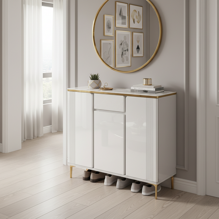 Albus II 3 Doors Shoes Cabinet with Sintered Stone Top
