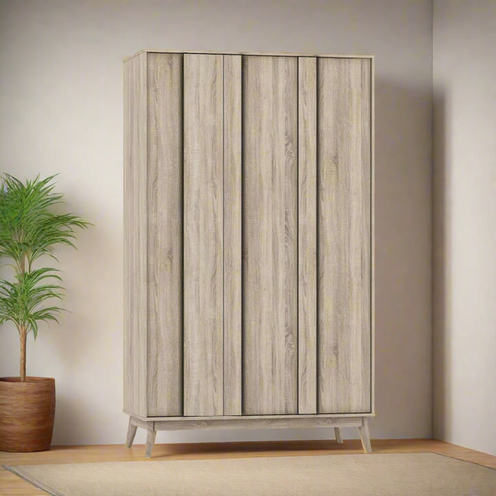 Yeira 3 Door Wooden Wardrobe | Rustic Style