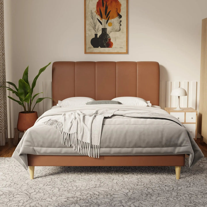 Caldrin Faux Leather Bed Frame (Pet Friendly) by Somnuz