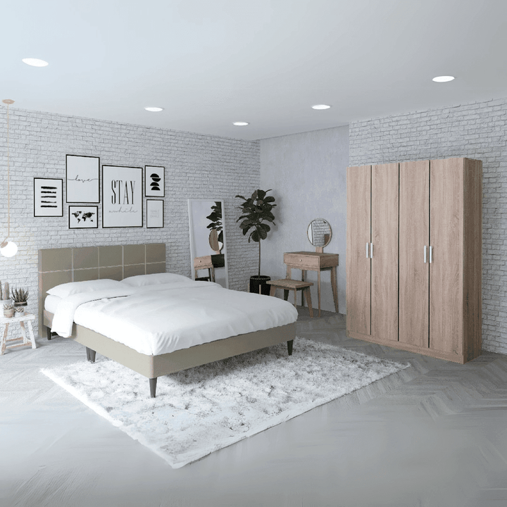 Holdun Bedroom Set (Bed Frame, Dressing Table, Wardrobe)
