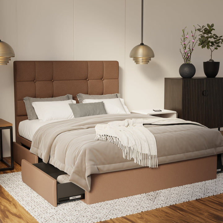 Elara Fabric Drawer Bed Frame (Water Repellent & Pet friendly) By Esteller