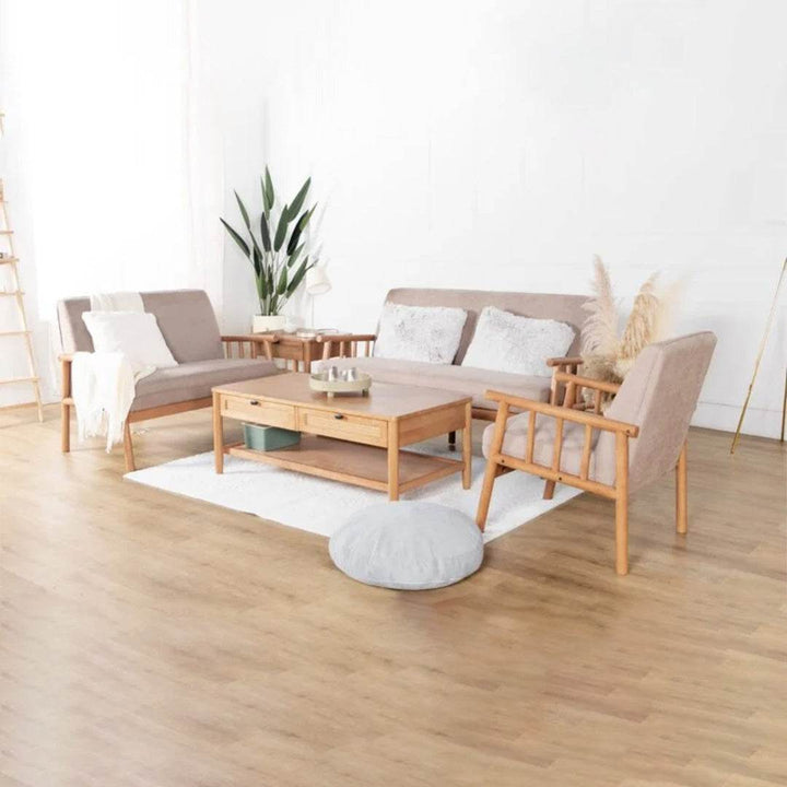Delora Fabric Wooden Sofa