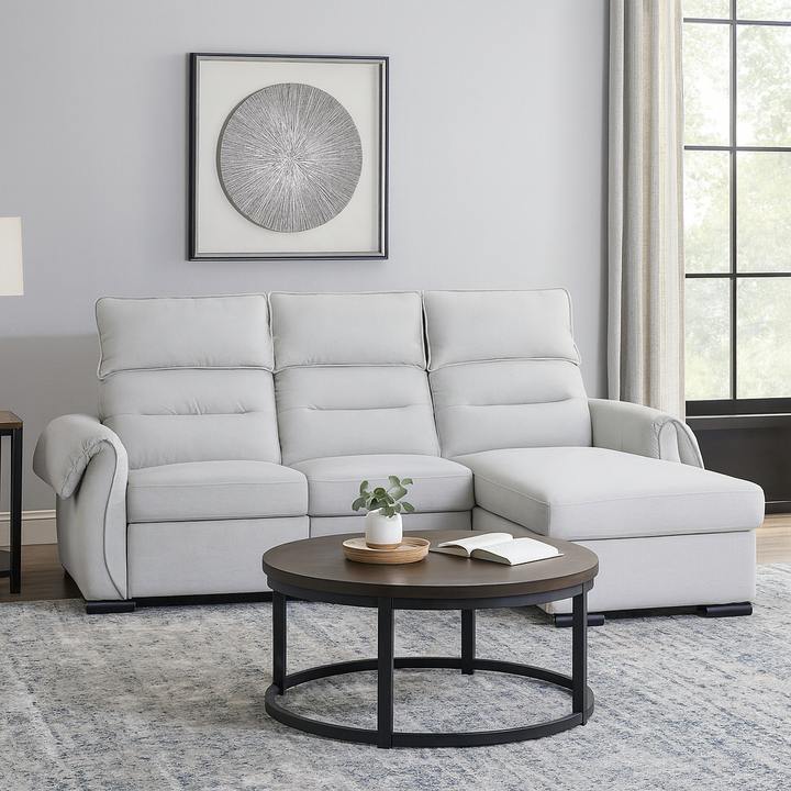 Jamesse Fabric Electric Recliner L-Shaped Sofa (Pet Friendly)