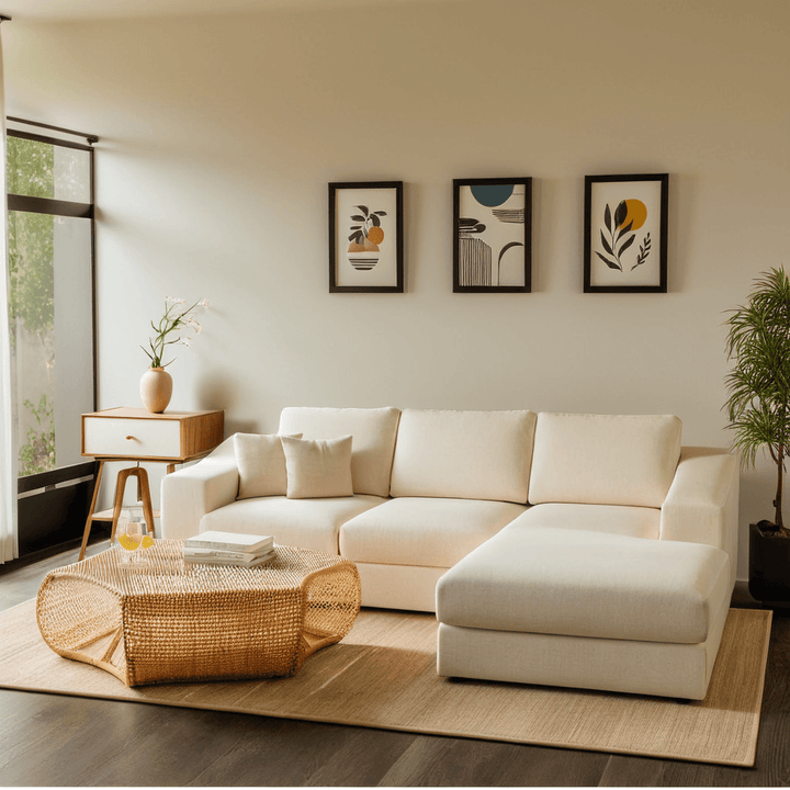 Deryk Fabric L-Shaped Sofa (Water Repellent)
