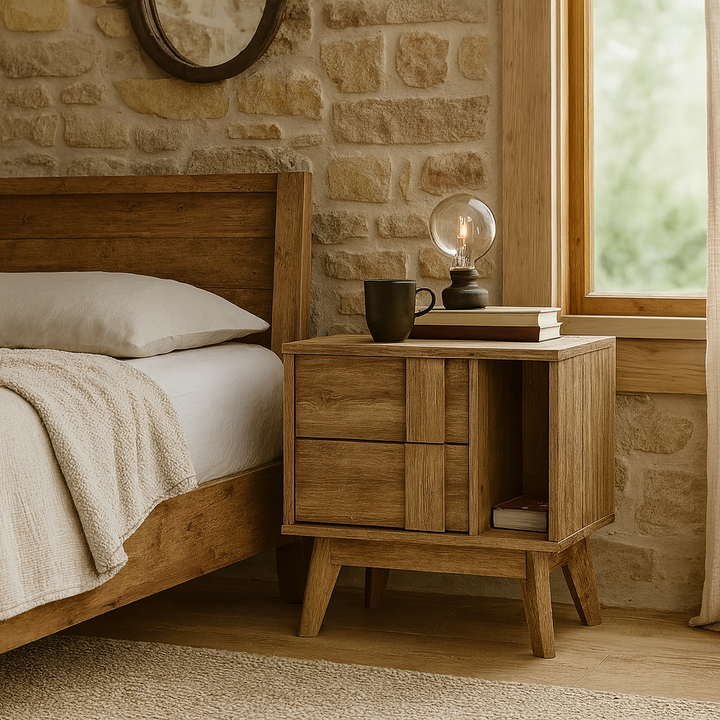 Yeira Wooden Bedside Table (48cm)