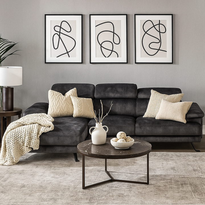 Haru Fabric L-Shaped Sofa (Pet Friendly)