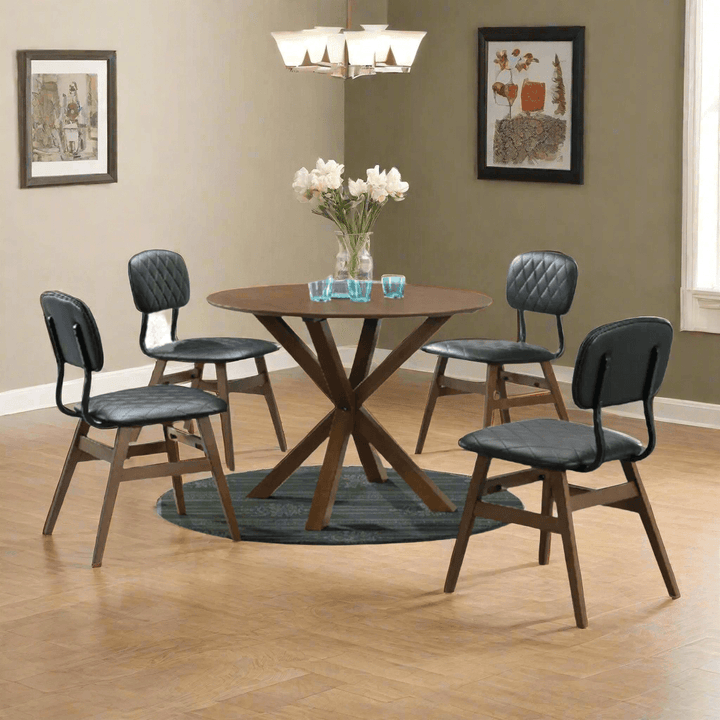 Draven Round Wooden Dining Set (1+4)