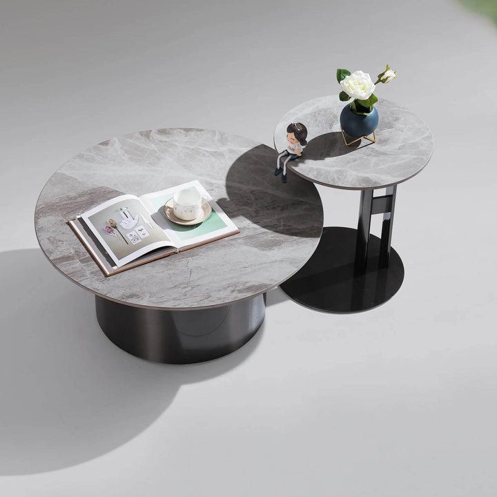 Larissa Glossy Sintered Stone Nesting Coffee Table