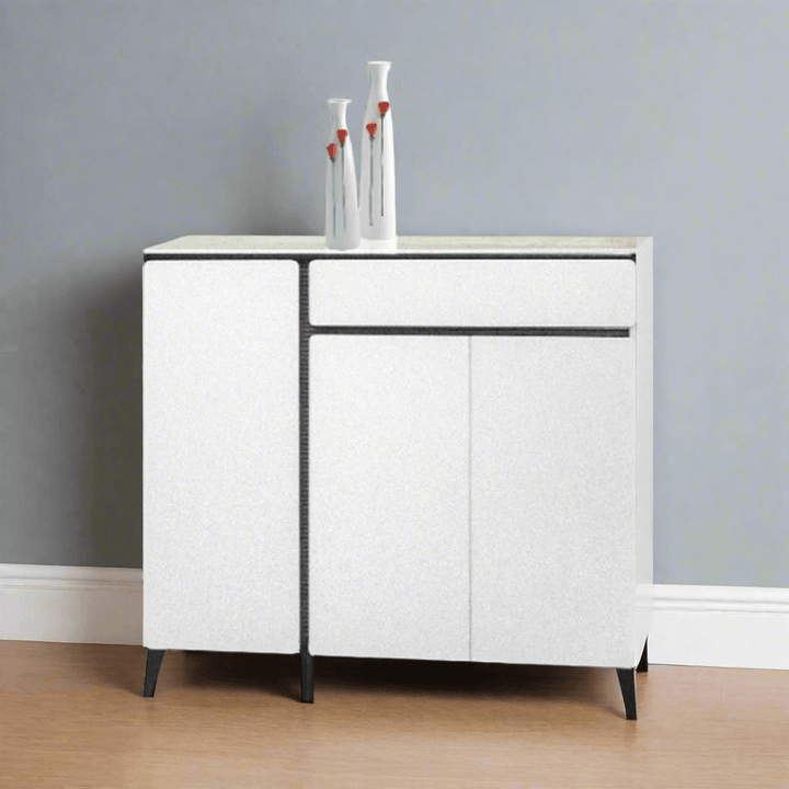 Malcy 3 Door White Shoe Cabinet