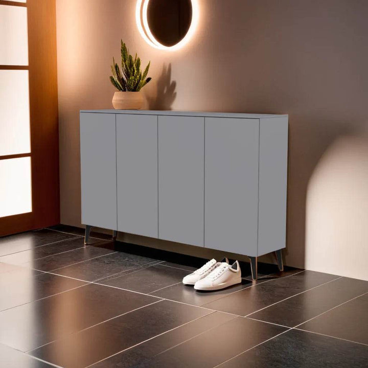 Evanth I Grey 4 Door Shoe Cabinet